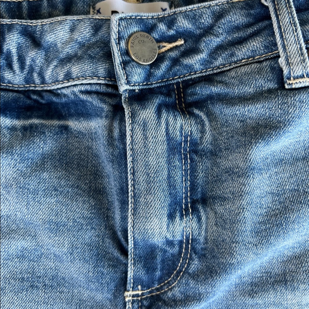 PAIGE Vintage Jimmy Jimmy Cutoff High‎ Waisted Denim Shorts, Size 28 - Picture 3 of 7